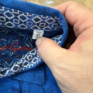 Robert Graham Dark Blue L/S Print X-Large Classic Fit